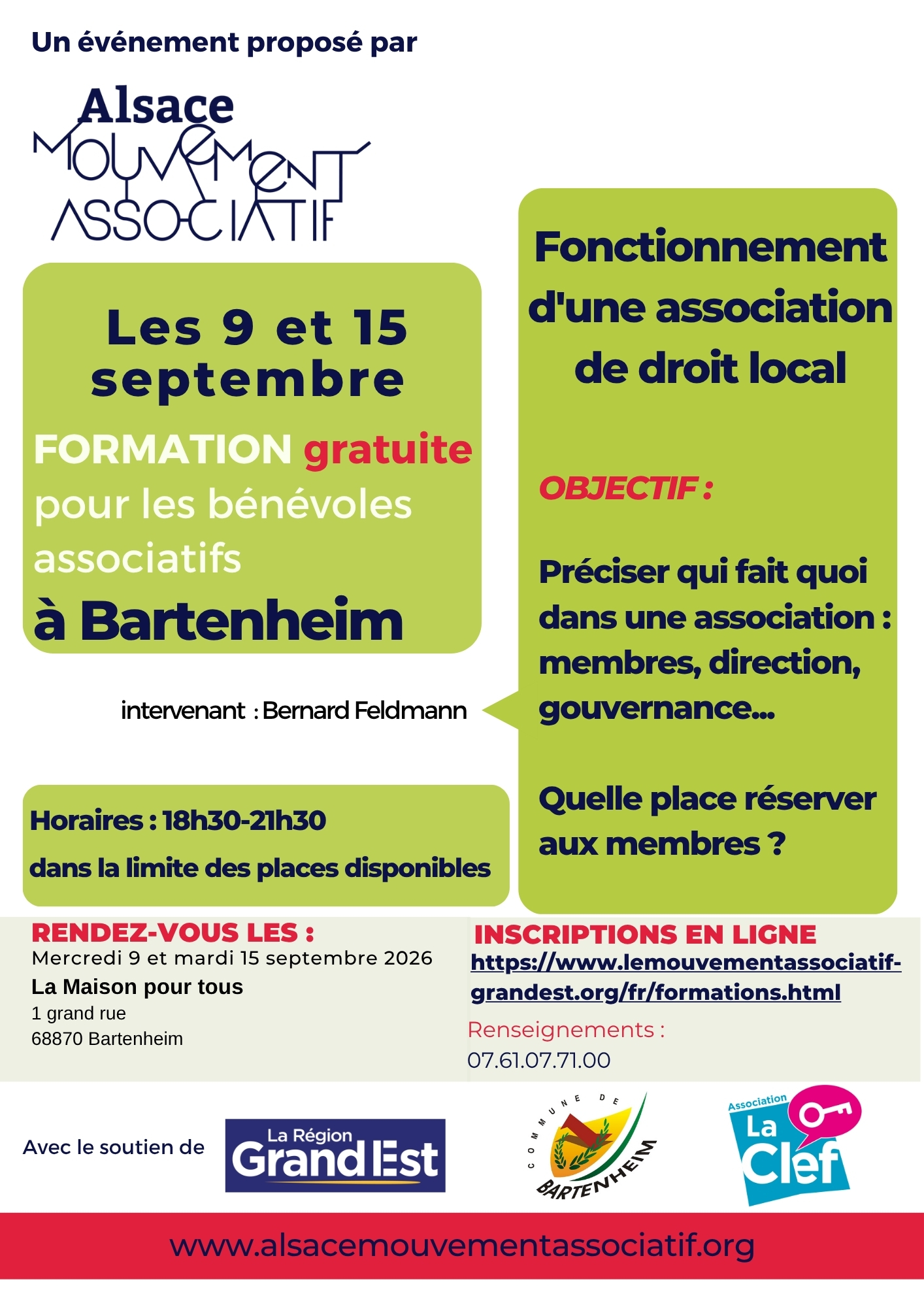 Alsace Mouvement associatif Formation Septembre