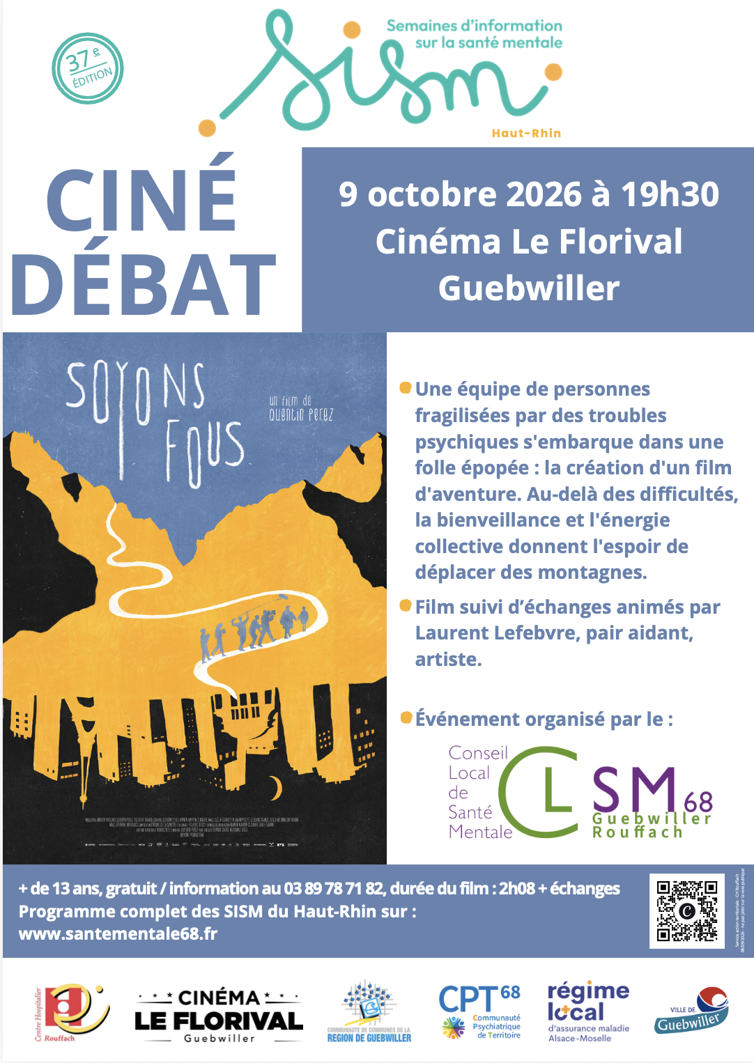 Affiche Cin dbat SISM Guebwiller 2026