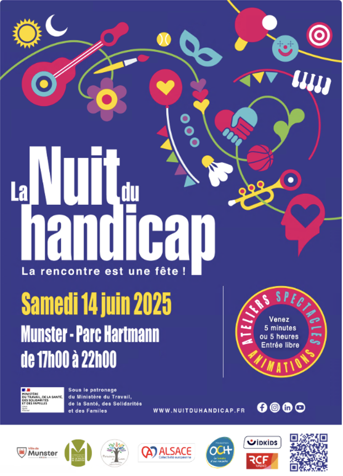 14/06/25 à MUNSTER Nuit du Handicap de 17h à 22h