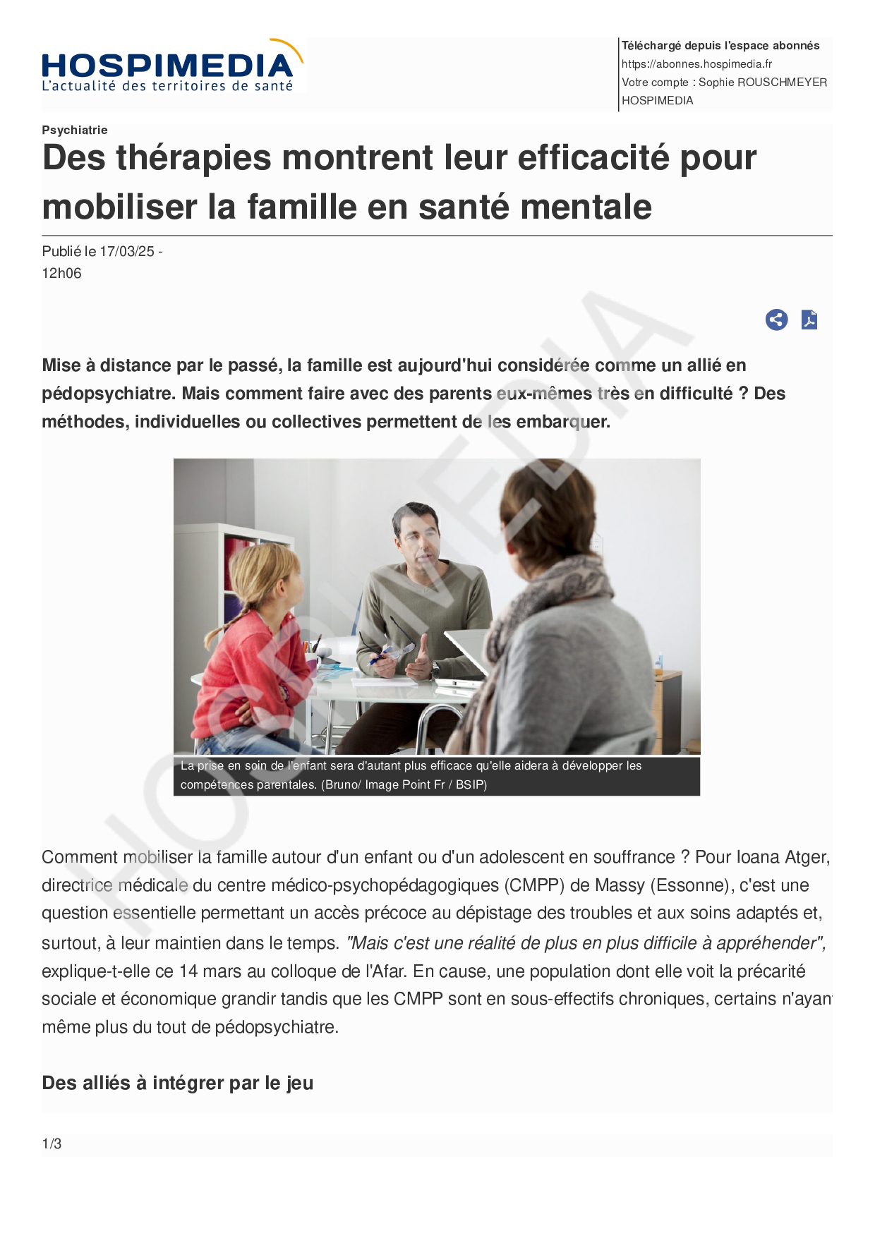 Des thérapies montrent leur efficacité pour mobiliser la famille en santé mentale