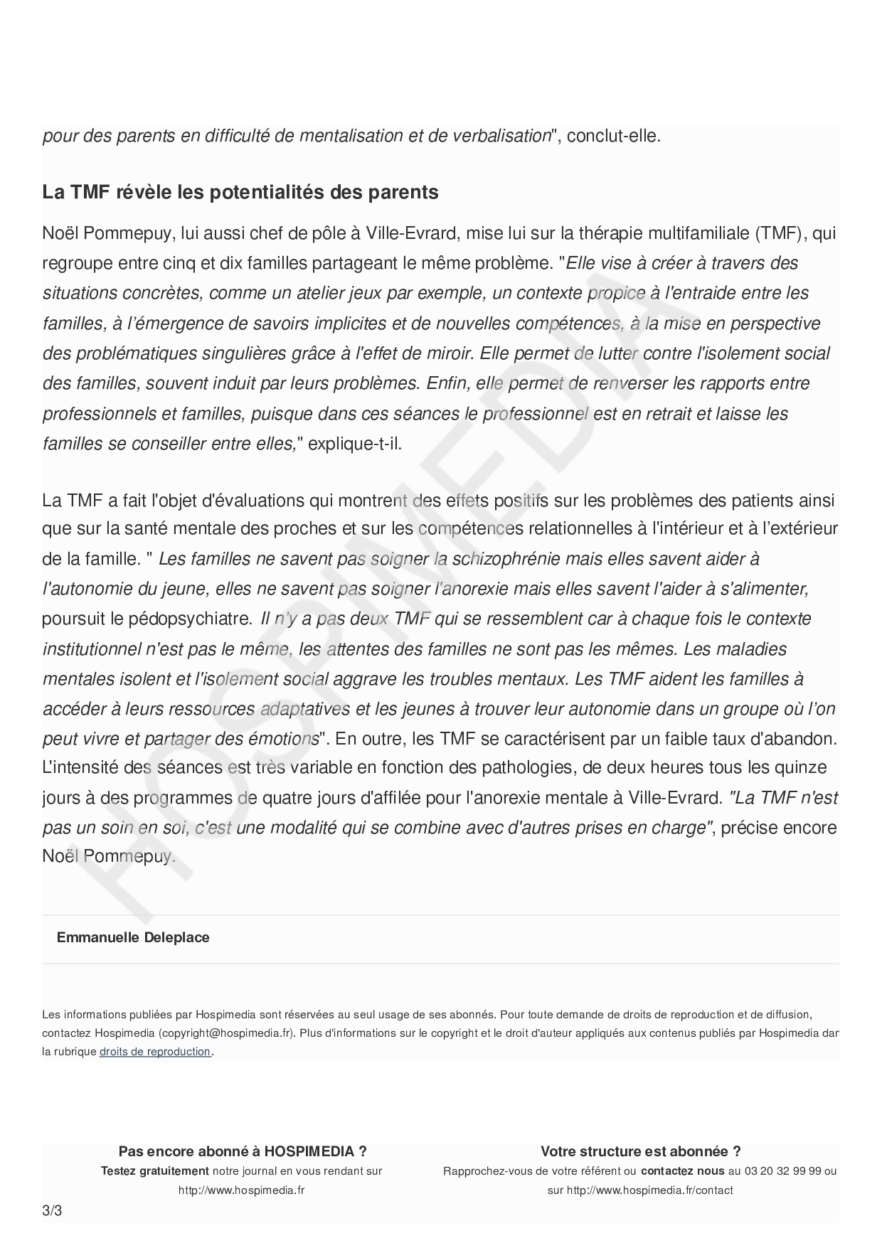 Psychiatrie Des therapies montrent leur efficacit HOSPIMEDIA page 0003