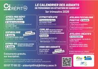 Calendrier 1er tri 2026 Oxygène Répit 54