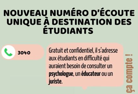 Le numéro unique pour les étudiants 3040 📞