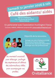 Samedi 31/01/26 à 10h Café des aidants/aidés à COLMAR