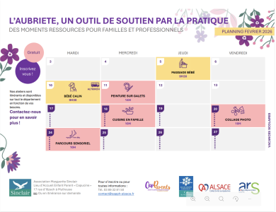 Planning Février 2026 de l'Aubriète