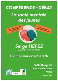 Conférence santé mentale des jeunes Nancy 9/03/26